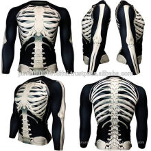 sublimation printed rash guard skeleton